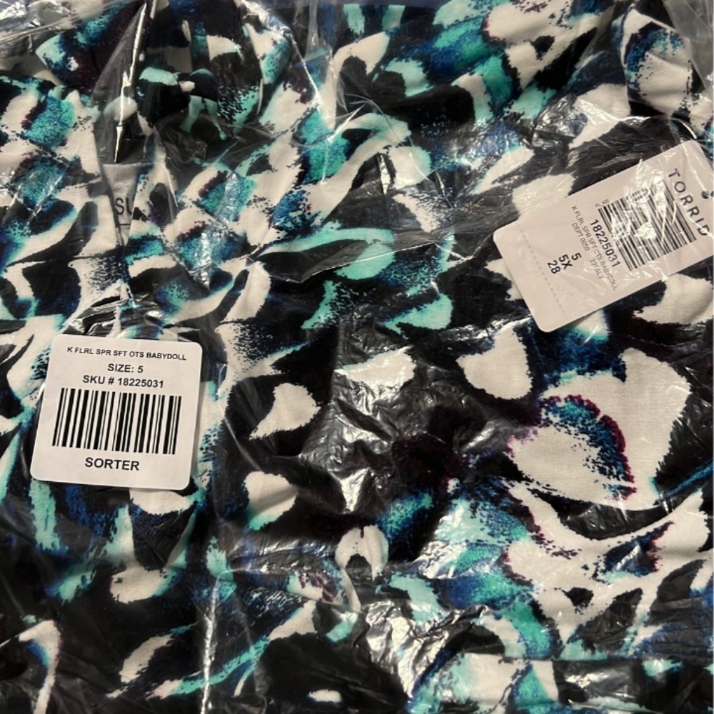 NWT TORRID 5X SUPER SOFT TIE- FRONT ON OR OFF-SHOULDER PEPLUM TOP-FLORAL SIZE … - Picture 5 of 7